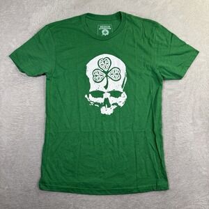 ZERO FOXTROT T-Shirt Mens Medium Irish St Patrick's Day Green Lucky Clover Skull